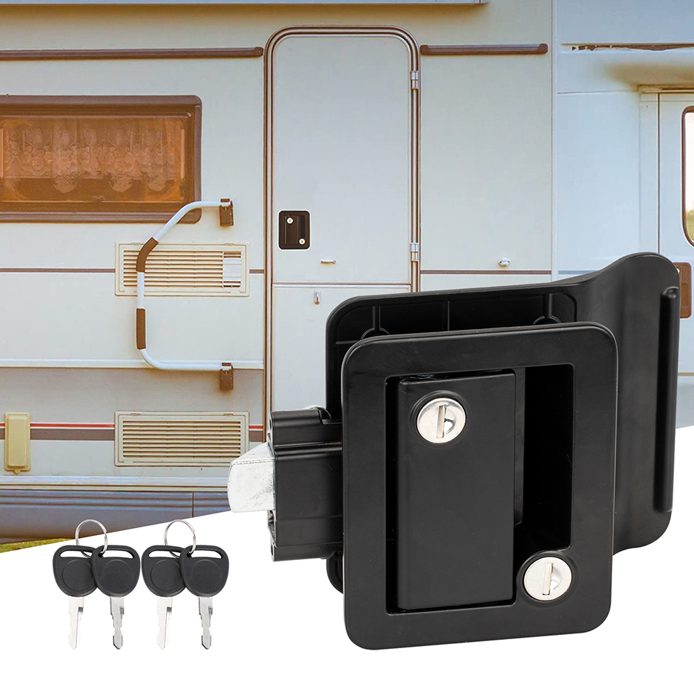 Door Lock - Neues robustes Wohnmobil-Eingangstürschloss, wasserdichtes Metall, schwarze