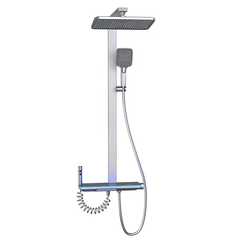 Faucet - Kompressor-Duschkopf mit digitaler Anzeige, Duschkopf-Set, Top-Spray,