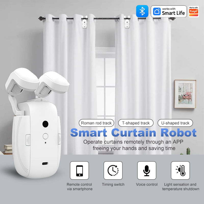 Curtain Rods - WLAN Smart Automatischer Vorhangöffner mit App-Timer,