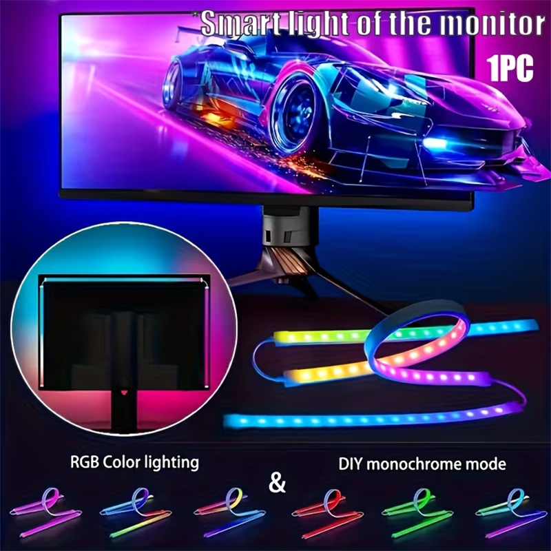 Led Strip Lights - RGB-Gaming-Lichtleiste Monitor-Hintergrundbeleuchtung LED-Display-Synchronisation PC-Bildschirm Ambiente-Beleuchtung APP-Synchronisation
