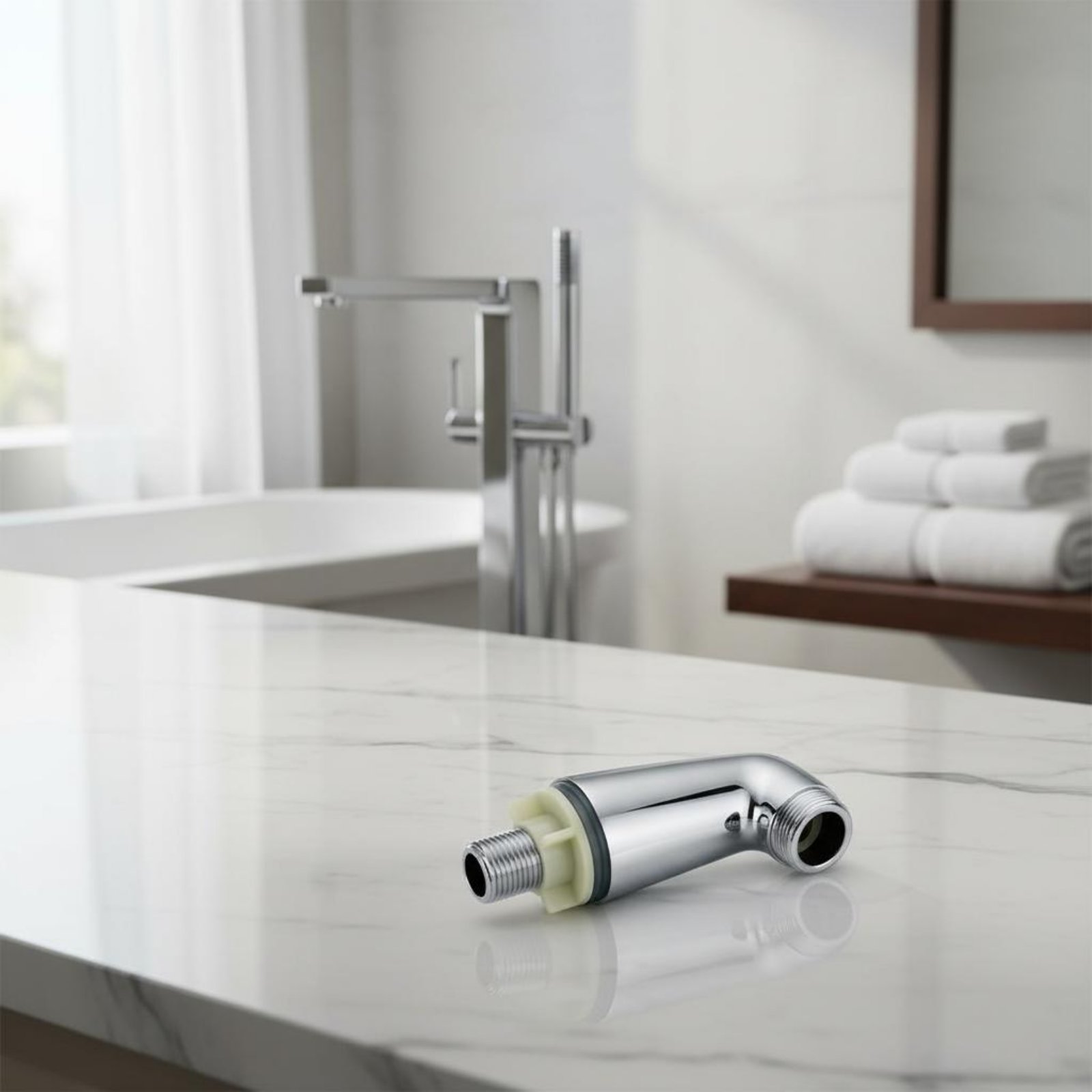 Faucet - 2 Stück Montagewinkel für Badewannenarmaturen, silberfarbenes