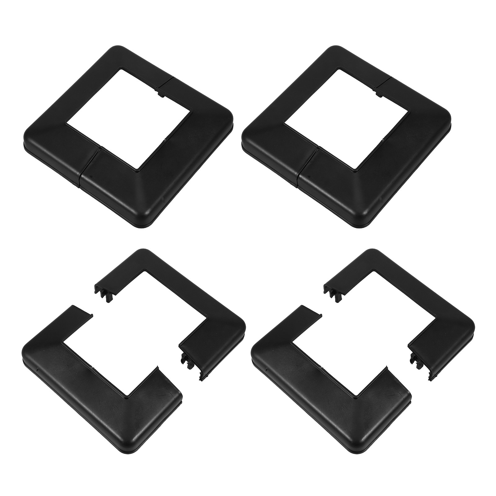 Home Improvement Fence - 4 Stück schwarze Abdeckungen für Pfostensockel