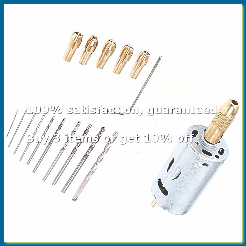 Drill Bits - Mini-Elektro-Handbohrmaschinen-Set, DC 12V Motor, 0,5-3mm HSS