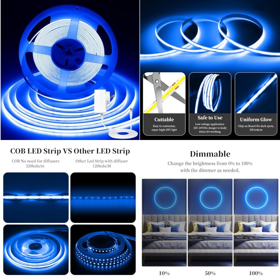 32,8ft/10M COB LED-Lichtstreif – Led Strip Lights Bewertung und Preis
