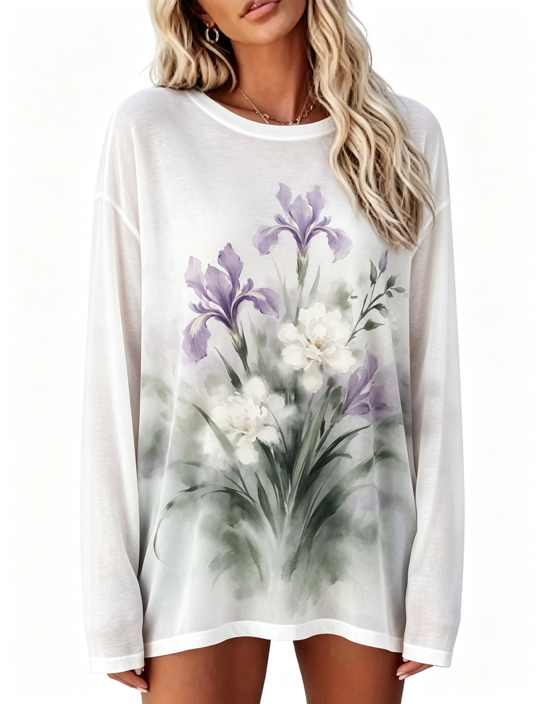 Damen Langarm-T-Shirt Vintage  – Wallpaper Bewertung und Preis