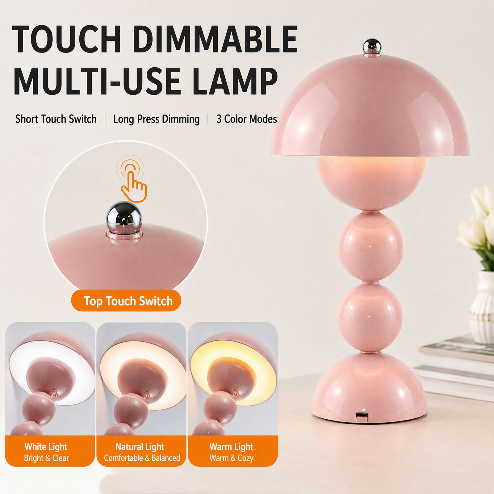 USB-Pilz-LED-Tischlampe mit 3  – Light Switch Bewertung und Preis