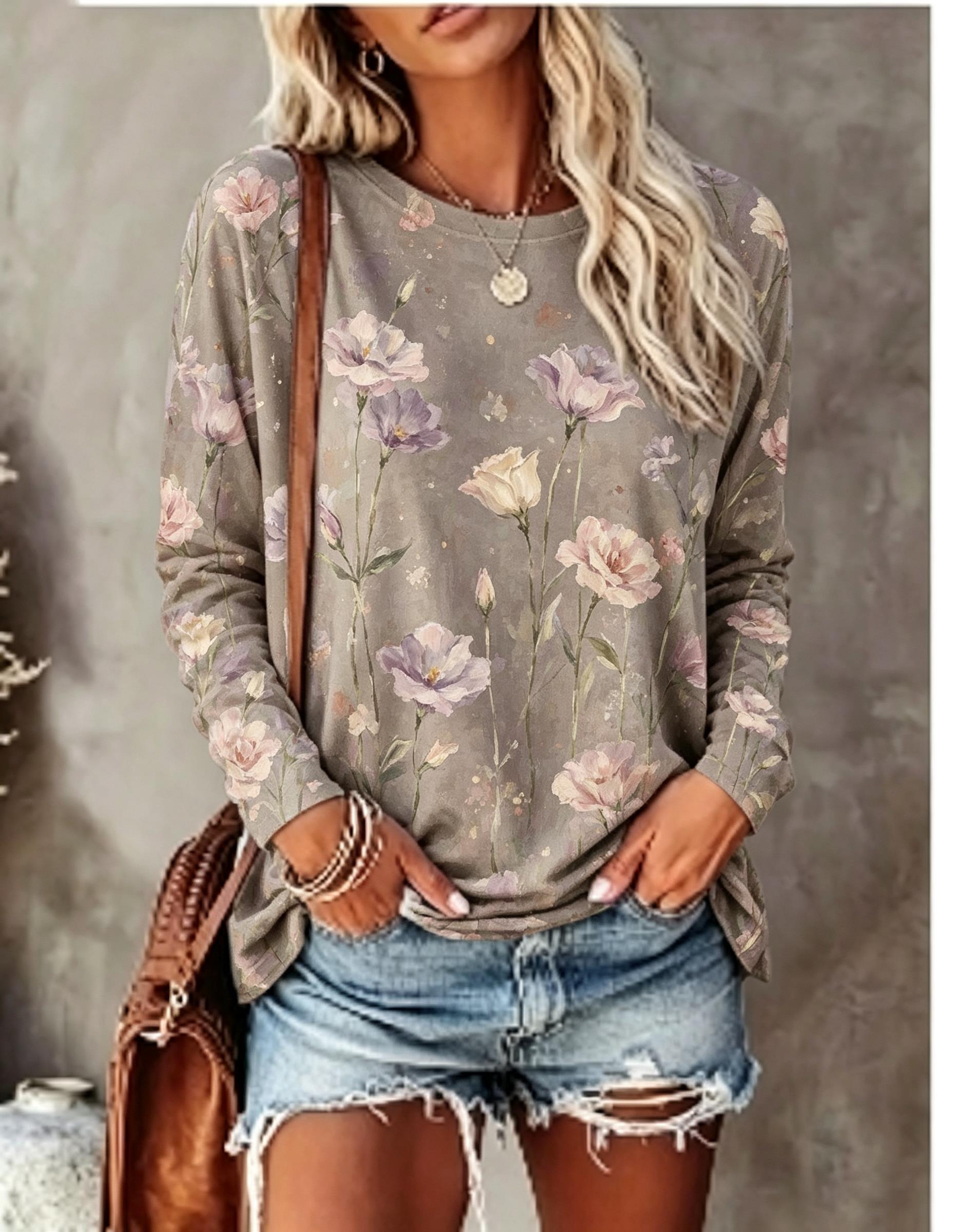 Damen Langarm-T-Shirt mit Ölge – Wallpaper Bewertung und Preis
