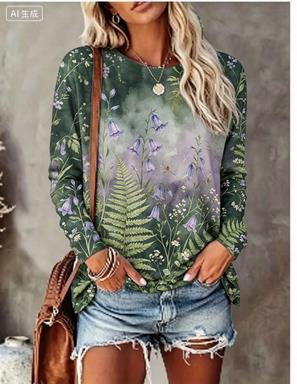 Damen-Langarm-T-Shirt mit Farb – Wallpaper Bewertung und Preis