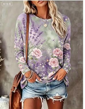 Damen-Langarm-T-Shirt mit Farb – Wallpaper Bewertung und Preis