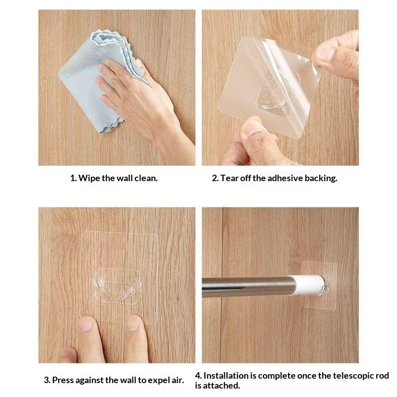 4 Stück transparente, selbstkl – Curtain Rods Bewertung und Preis